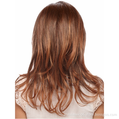 Aishili  Best-selling Synthetic hair brown short Wigs natural straight wigs for young women